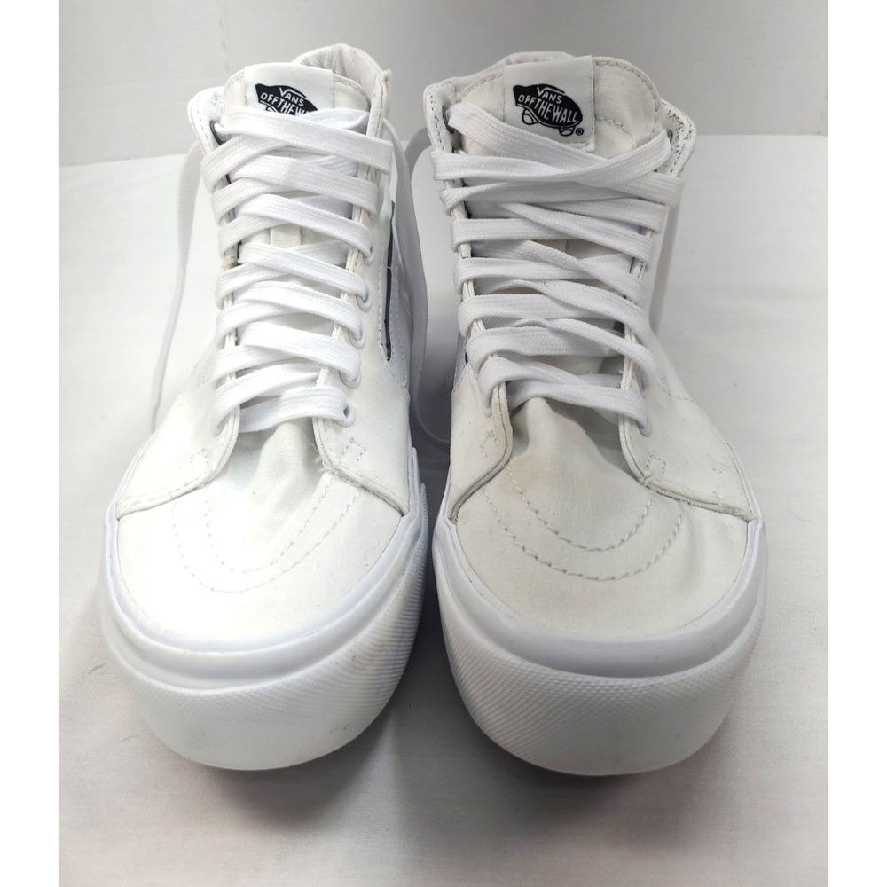 Vans Women's UA SK8-Hi Tapered Stackform Sneakers, Canvas True White, 7.5